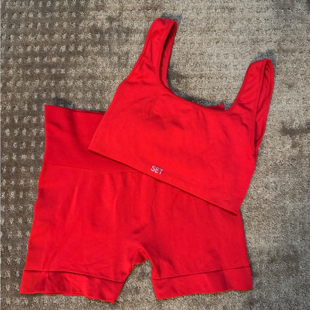 SET Active Red Bike Shorts